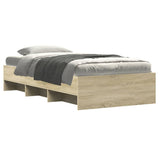 Bed Frame without Mattress Sonoma Oak 90x190 cm Engineered Wood - Side View