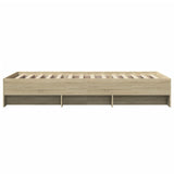 Bed Frame without Mattress Sonoma Oak 90x190 cm Engineered Wood - Rear View
