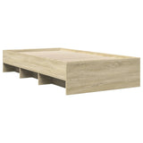 Bed Frame without Mattress Sonoma Oak 90x190 cm Engineered Wood - Close-Up Angle
