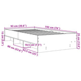 Bed Frame without Mattress Sonoma Oak 90x190 cm Engineered Wood - Extra Image