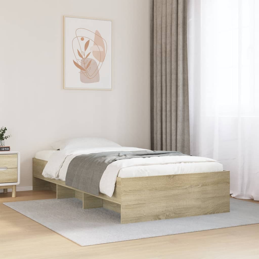 Bed Frame without Mattress Sonoma Oak 90x190 cm Engineered Wood