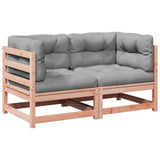 2 Piece Garden Sofa Set with Cushions Solid Wood Douglas Fir - Front View