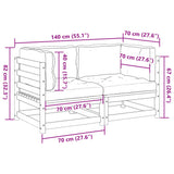 2 Piece Garden Sofa Set with Cushions Solid Wood Douglas Fir