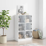 Highboard with Doors White 68x37x109 cm Engineered Wood - Side View