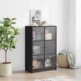 Highboard with Doors Black 68x37x109 cm Engineered Wood