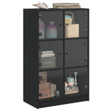 Highboard with Doors Black 68x37x109 cm Engineered Wood