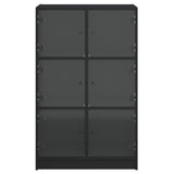 Highboard with Doors Black 68x37x109 cm Engineered Wood