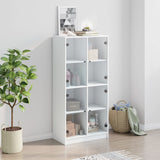 Highboard with Doors White 68x37x142 cm Engineered Wood - Side View