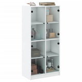 Highboard with Doors White 68x37x142 cm Engineered Wood - 45-Degree Angle
