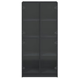 Highboard with Doors Black 68x37x142 cm Engineered Wood - Close-Up Angle
