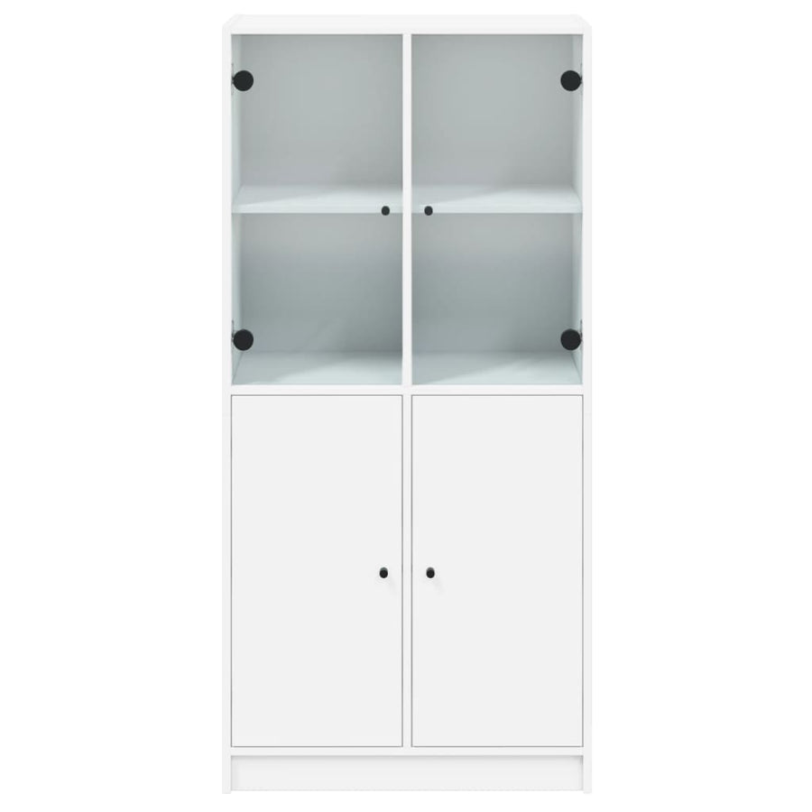 Highboard with Doors White 68x37x142 cm Engineered Wood