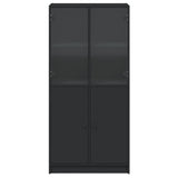 Highboard with Doors Black 68x37x142 cm Engineered Wood
