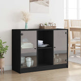 Sideboard Black 102x37x75.5 cm Engineered Wood - Side View