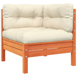 3 Piece Garden Sofa Set with Cushions Wax Brown Solid Wood Pine - Top-Down View