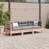 3 Piece Garden Sofa Set with Cushions Solid Wood Douglas Fir - Side View