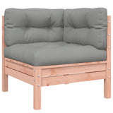 3 Piece Garden Sofa Set with Cushions Solid Wood Douglas Fir - Top-Down View