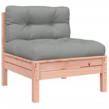 3 Piece Garden Sofa Set with Cushions Solid Wood Douglas Fir - 45-Degree Angle