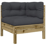 3 Piece Garden Sofa Set with Cushions Impregnated Wood Pine - Top-Down View