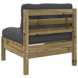 3 Piece Garden Sofa Set with Cushions Impregnated Wood Pine - Close-Up Angle