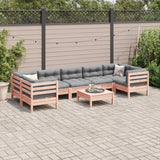 8 Piece Garden Sofa Set with Cushions Solid Wood Douglas Fir - Side View