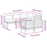 8 Piece Garden Sofa Set with Cushions Solid Wood Douglas Fir
