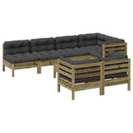 8 Piece Garden Sofa Set with Cushions Impregnated Wood Pine