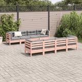9 Piece Garden Sofa Set with Cushions Solid Wood Douglas Fir - Side View