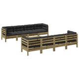 9 Piece Garden Sofa Set with Cushions Impregnated Wood Pine