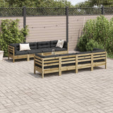 9 Piece Garden Sofa Set with Cushions Impregnated Wood Pine