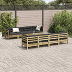 9 Piece Garden Sofa Set with Cushions Impregnated Wood Pine