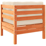 4 Piece Garden Sofa Set with Cushions Wax Brown Solid Wood Pine - Close-Up Angle