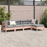 5 Piece Garden Sofa Set with Cushions Solid Wood Douglas Fir - Side View