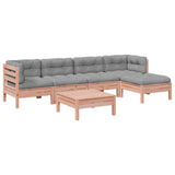 6 Piece Garden Sofa Set with Cushions Solid Wood Douglas Fir