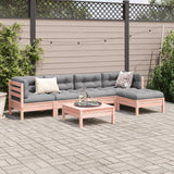 6 Piece Garden Sofa Set with Cushions Solid Wood Douglas Fir - Side View