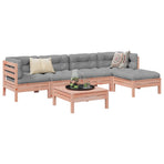 6 Piece Garden Sofa Set with Cushions Solid Wood Douglas Fir