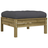 6 Piece Garden Sofa Set with Cushions Impregnated Wood Pine - Rear View