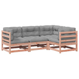 4 Piece Garden Sofa Set with Cushions Solid Wood Douglas Fir
