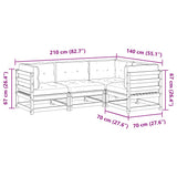 4 Piece Garden Sofa Set with Cushions Solid Wood Douglas Fir - Extra Image