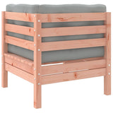 4 Piece Garden Sofa Set with Cushions Solid Wood Douglas Fir - Rear View