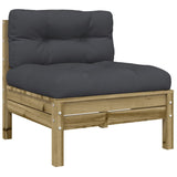 4 Piece Garden Sofa Set with Cushions Impregnated Wood Pine - 45-Degree Angle