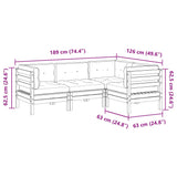 4 Piece Garden Sofa Set with Cushions Impregnated Wood Pine - Extra Image