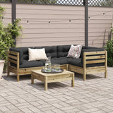 5 Piece Garden Sofa Set with Cushions Impregnated Wood Pine - Side View