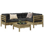 5 Piece Garden Sofa Set with Cushions Impregnated Wood Pine
