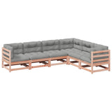6 Piece Garden Sofa Set with Cushions Solid Wood Douglas Fir