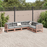6 Piece Garden Sofa Set with Cushions Solid Wood Douglas Fir