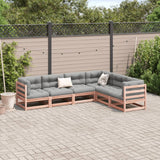 6 Piece Garden Sofa Set with Cushions Solid Wood Douglas Fir - Side View