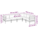 6 Piece Garden Sofa Set with Cushions Wax Brown Solid Wood Pine - Extra Image