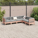 6 Piece Garden Sofa Set with Cushions Solid Wood Douglas Fir - Side View