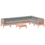 8 Piece Garden Sofa Set with Cushions Solid Wood Douglas Fir