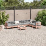 8 Piece Garden Sofa Set with Cushions Solid Wood Douglas Fir - Side View